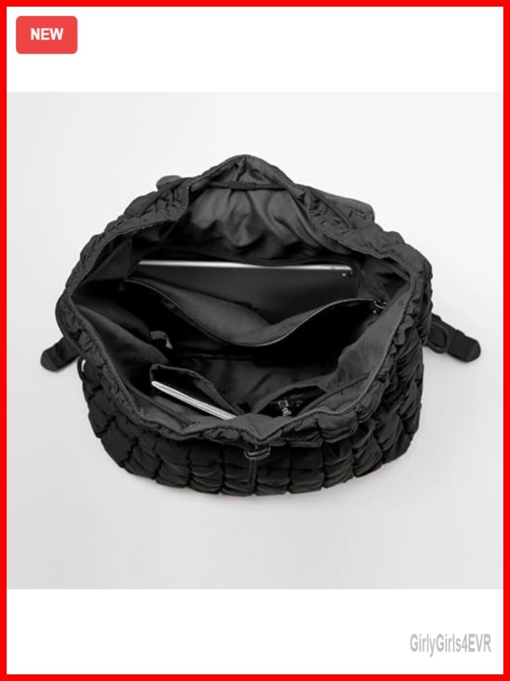 Lightweight Quilted Puffer Backpack with Drawstring Closure - Picture 5 of 5